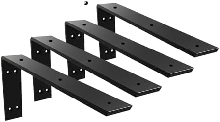 Countertop Support Bracket 20 inch 4 Pack Heavy Duty 3/8" Thick Black Granite Countertop Bracket 20"x8"x2.5" Shelf L Bra