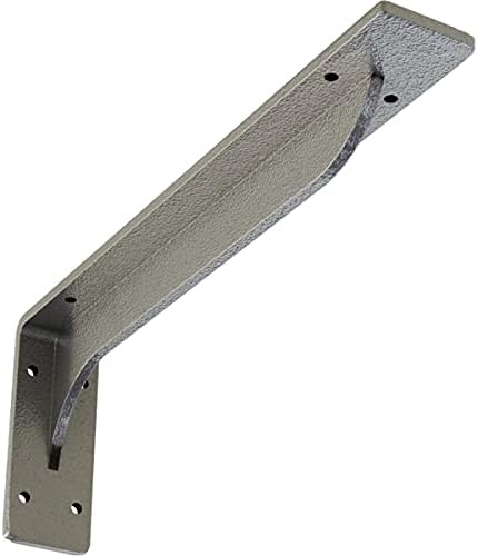 Ekena Millwork BKTM02X14X05EBHSV Steel Bracket Embrey, 2"W x 14"D x 5 1/4"H, Hammered Silver