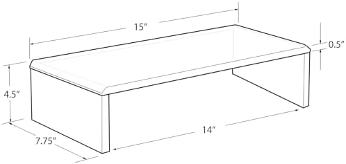 Azar 515360 Acrylic Monitor Stand Riser – Made in USA Laptop stand and Monitor Riser Acrylic Monitor Stand Riser Clear L