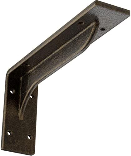 2" W x 10" D x 4 3/4" H Embrey Steel Bracket, Antiqued Pale Gold