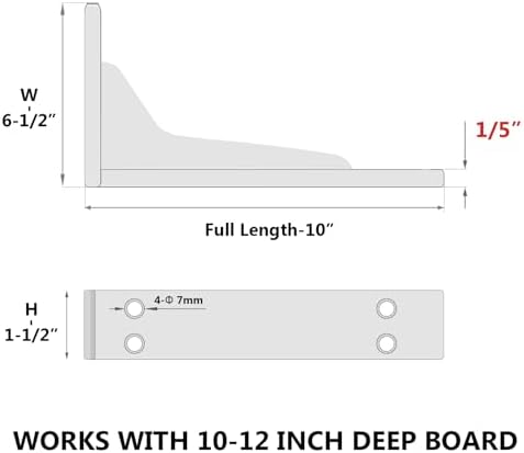 NEODROP 10 Inch Heavy Duty Shelf Brackets, Premium Metal Wall Bracket for Mantel, Countertop Support, Garage Storage She