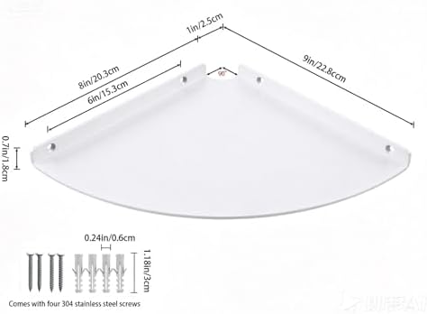 Corner Floating Shelf, 3.0mm Aluminum Alloy Corner Shelves wall Mounted