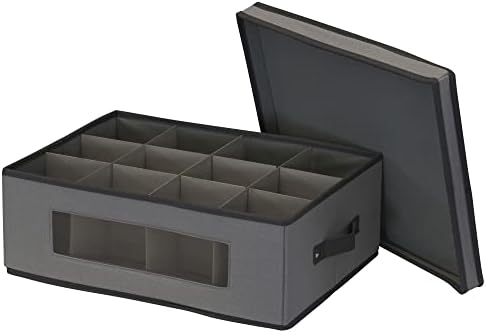 Household Essentials Mug and Tumbler Vision China Storage Box Chest, Gray