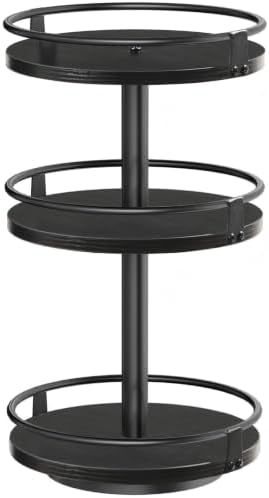 HOOBRO Lazy Susan Organizer, Rotating Spice Rack, 3-Tier Organizer, Turntable Spice Rack, Vertical Storage Organizer, fo
