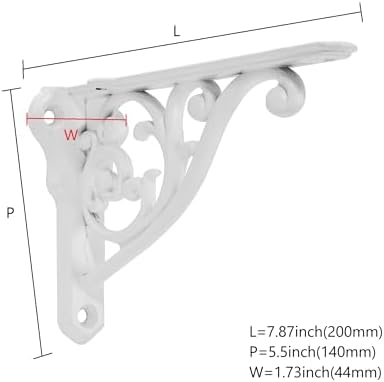 Ornate Decorative Shelf Brackets 8 inch Small Wall Mounted Shelving Bracket 4 Pack White Vintage Shelf Bracket Victorian