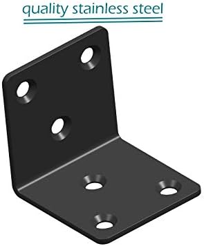 Black Stainless Steel Shelf Bracket,Joint Right Angle Bracket,L Shape Heavy Duty Metal Corner Brace Shelf Supporter for 