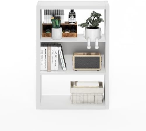 Furinno Viola Book Shelf, 3-Tier Bookshelf, Extra Thick Frame Bookcase with Open Shelf, Open Back Design, 11.3" x 23.2" 
