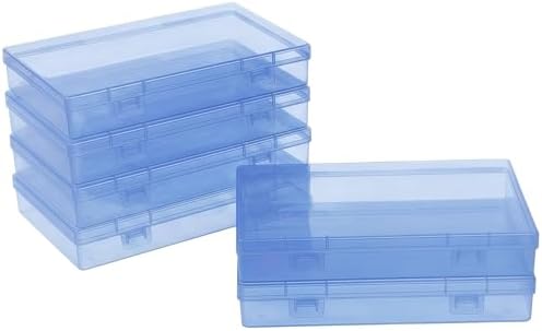 LJY 6 Blue Rectangular Plastic Boxes, 7.1 x 4.3 x 1.2 in for Repair Parts
