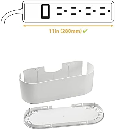 D-Line Cable Management Box (Small) & Medium Cable Raceway Length 1.18" (W) x 0.59" (H) x 39" Length - White