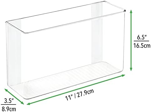 mDesign Plastic Adhesive Mount Storage Organizer Container for Kitchen or Pantry Wall Organization - Space Saving Holder