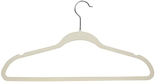 Simplify 10 Super Slim Velvet Huggable Hangers in Ivory