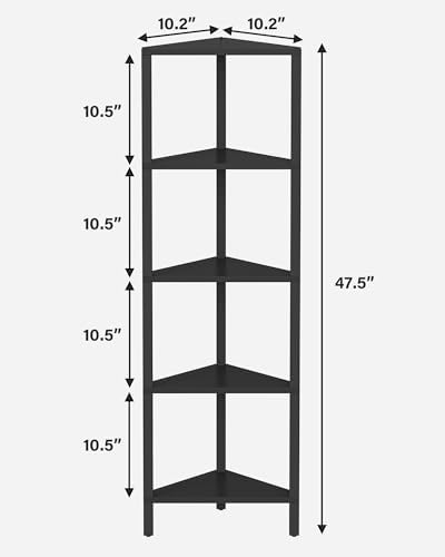 TUTOTAK Corner Shelf, 5-Tier Corner Bookshelf for Small Space