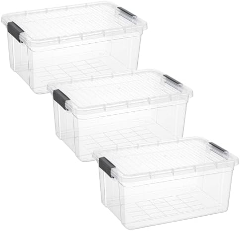Superio 21 Quart Clear Plastic Storage Boxes with Lids, Stackable Organizer Containers, BPA-Free Storage Bins for Home, 
