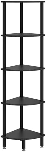 IBUYKE 5 Tier Corner Shelf Stand,Industrial Corner Display Rack WBC010B