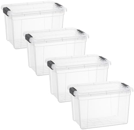 Superio 8.7 Quart Clear Plastic Storage Boxes with Lids, Stackable Organizer Containers, BPA-Free Storage Bins for Home,