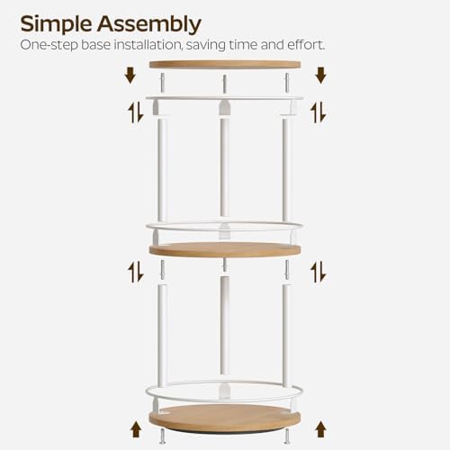 YATINEY 3-Tier Lazy Susan Organizer, Rotating Spice Rack, Spinning Organizer, Industrial Turntable Spice Rack Organizer 