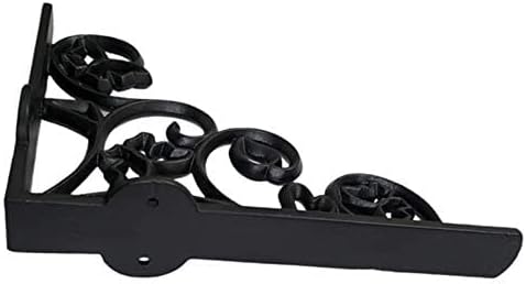 Adonai Hardware "Hallelujah" Black Antique Iron Shelf Bracket (Supplied as 2 Pieces per Pack) - Black Powder Coated