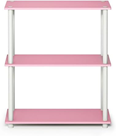 Furinno TURN-N-TUBE Storage Shelves, 3-Tier Book Shelf, Corner Shelf, Toolless Open Shelves, for Organization and Storag