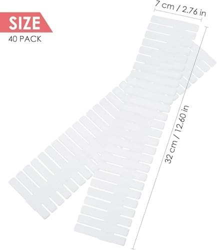 40Pcs Drawer Dividers, Adjustable Drawer Organizer for Socks, Underwear, Makeup, Can Help Tidy Kitchen, Bedroom, Dresser