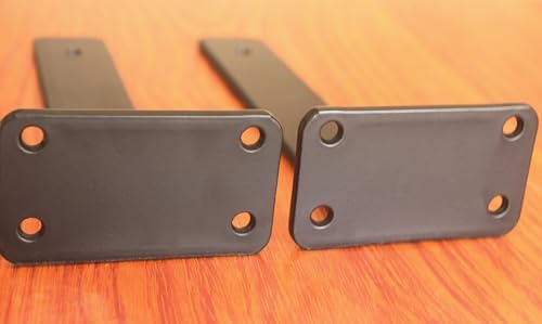 8 Pack - 9 inch Black Hidden L Shelf Bracket (1/5 Inch Thicked) Iron Floating Shelf Brackets Rustic Industrial Metal Bra