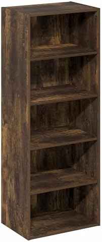 5-Tier Bookcase, Bookshelf with Open Shelf, Cube Storage Organizer Book Shelf, 11 x 17 x 44, for Bedroom, Home Office, L