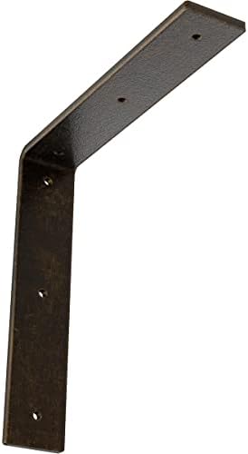 2" W x 10" D x 10" H Hamilton Steel Bracket, Antiqued Brass