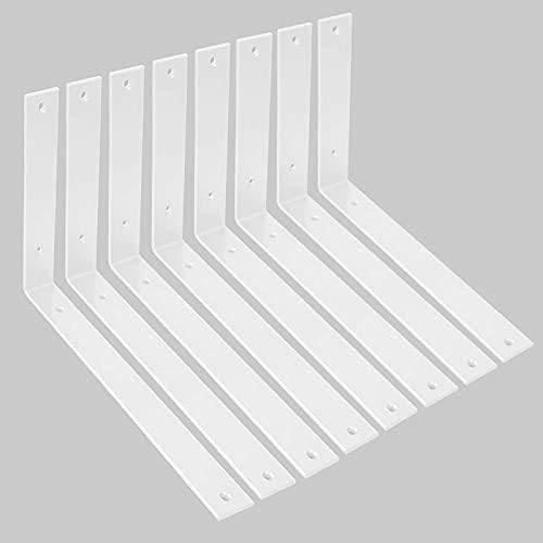 Shelf Brackets 12 Inch L Brackets for Shelves Heavy Duty White Wall Brackets for Shelves 5mm Thick Metal Bracket Support