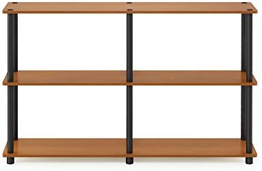 Furinno Turn-N-Tube Toolless Assembly Storage Shelves, 3-Tier 47.4 Inch Book Shelf, Corner Shelf, for Organization and S