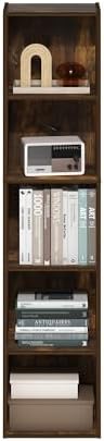 Furinno PASIR Book Shelf, 5-Tier Modern Bookshelf, Open Shelves Bookcase, 9 x 12 x 52, for Living Room, Bedroom, Home Of