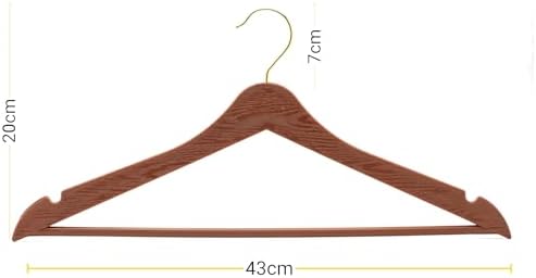 Arch 24 Pcs Brown Wood Look Plastic Hanger Clothes Clothes Shirt Hangers With Gold Hooks