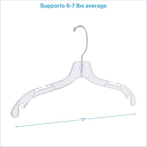 SSWBasics 17 inch Clear Plastic Dress Hangers (Case of 20)