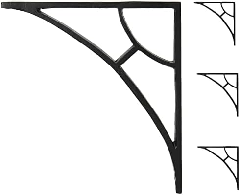 A29 Shelf Brackets, Iron, Black Powder Coat Finish, Set of 4
