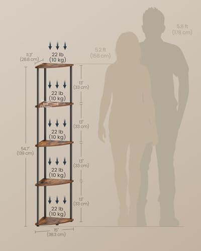 SONGMICS HOME 5-Tier Corner Shelf, Toolless Assembly
