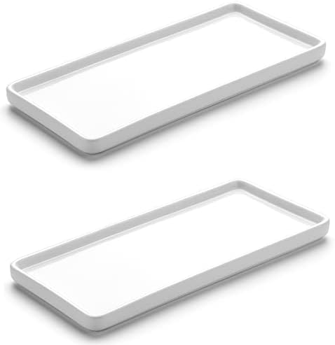Gurygo 2 Pack 10" Bathroom Tray, Ceramic Vanity Trays for Bathroom, Small Ceramic Trays, Kitchen Soap Tray for Kitchen C