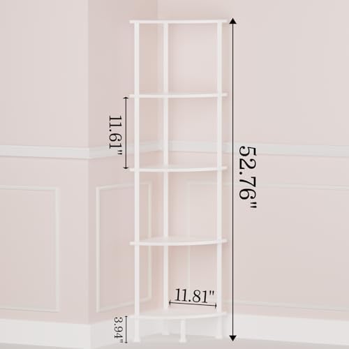 5-Tier Corner Shelf Stand, 52" Industrial Corner Display Rack for Living Room, Bookshelf, Tall Display Shelf, Plant Stan
