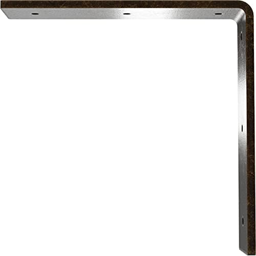 2" W x 8" D x 8" H Hamilton Steel Bracket, Antiqued Brass