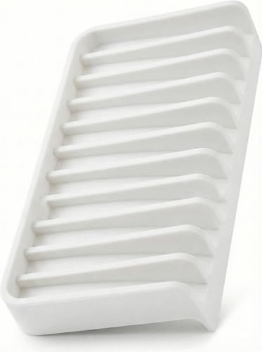 Effilogic Silicone Sponge Holder Self-Draining Sink Organizer Faucet Mat for Kitchen Countertop Protector Large White