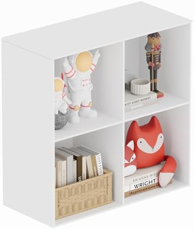 Book Shelf, Wooden Cube Storage Organizer with 11" Open Cubes, Stackable Modular Bookcase for Room Divider Storage, 2 Ti