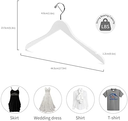 Nature Smile Wooden Coat Hangers Wood Shirt Dress Jacket Clothes Hangers with Extra Smooth Finish, 360 Degree Swivel Hook(10pcs White)