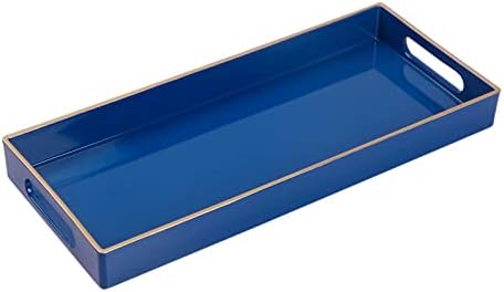 MAONAME Blue Bathroom Tray, Rectangular Toilet Tank Trays with Handles
