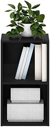 Furinno PASIR Book Shelf, 2-Tier Modern Bookshelf, Open Shelves Bookcase 9 x 12 x 21, Easy Assembly, for Living Room, Be