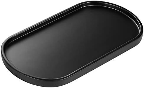 Luxspire 11.4" Oval Bathroom Tray for Countertop Organizer, Matte Black