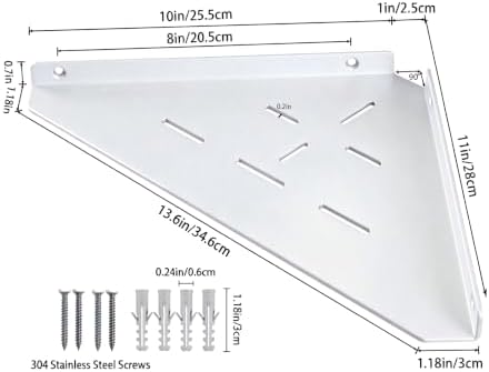 Corner Shelf, 3.0mm Aluminum Alloy Corner Shelf Wall Mounted, for Bathrooms,Offices, Bedrooms,Kitchens,Dorm Rooms and Li