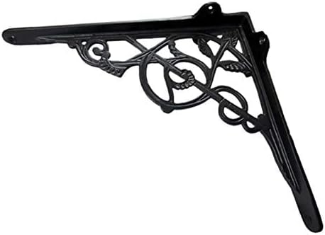 Adonai Hardware"Abiathar" Antique Iron Shelf Bracket (Supplied as 2 Pieces per Pack) - Black Powder Coated