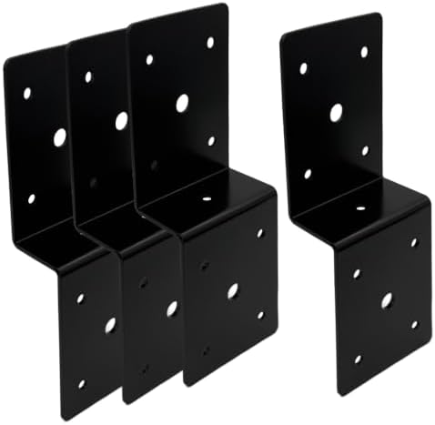 4 PCS Heavy Duty Steel Z Brackets Post to Beam Support,Wood Shelves Fixing Lumber Connector Pergola Hardware Brackets,Th