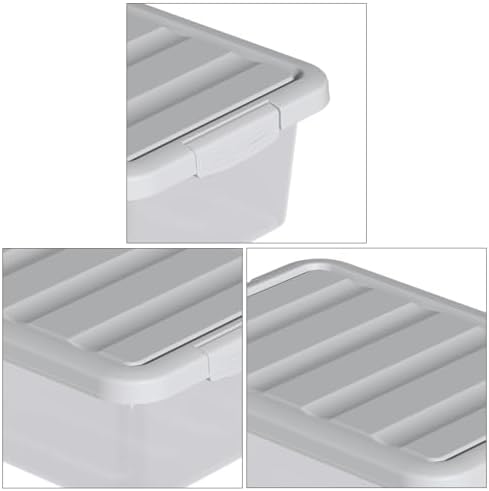 2 Pack Storage Bins with Lids, Stackable Plastic Containers, 14 Qt