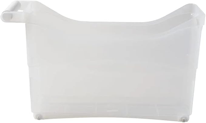 Storage Bin with Handle and Rolling Wheels for Kitchen Organization Plastic - White