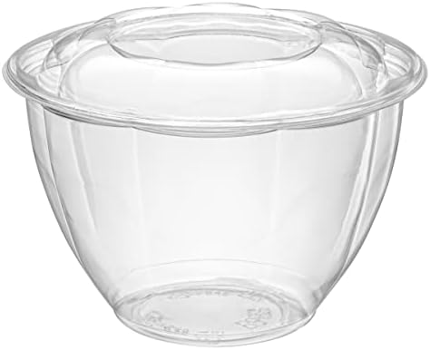 GUSTO [48 oz. - 50 Count Clear Plastic Salad Bowls with Lids, Disposable Salad Containers for Lunch - Perfect for Takeout, Salads, and Meal Prep (Formerly Comfy Package)