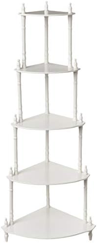 Frenchi Home Furnishing 5-Tier Corner Stand, White