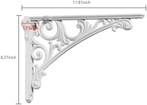 Khtumeware Shelf Bracket 12 Inch, Decorative Brackets for Shelving, Heavy Duty Vintage Ornate Shelf Bracket, Hardware In